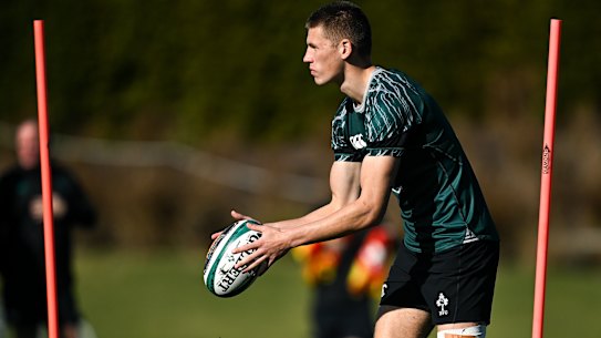 Ireland and prospection Lions five-eighth Sam Prendergast.