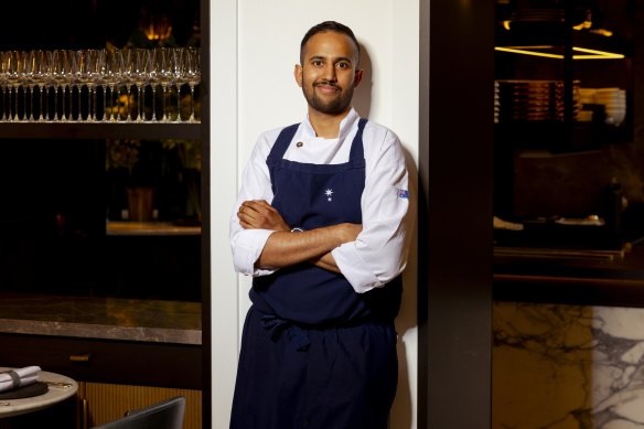 Sydney Morning Herald Smeg Young Chef of the Year 2024, Shashank Achuta, at Brasserie 1930.