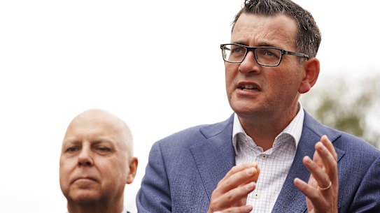 Premier Daniel Andrews and Treasurer Tim Pallas, left, were the architects of Project 10,000.