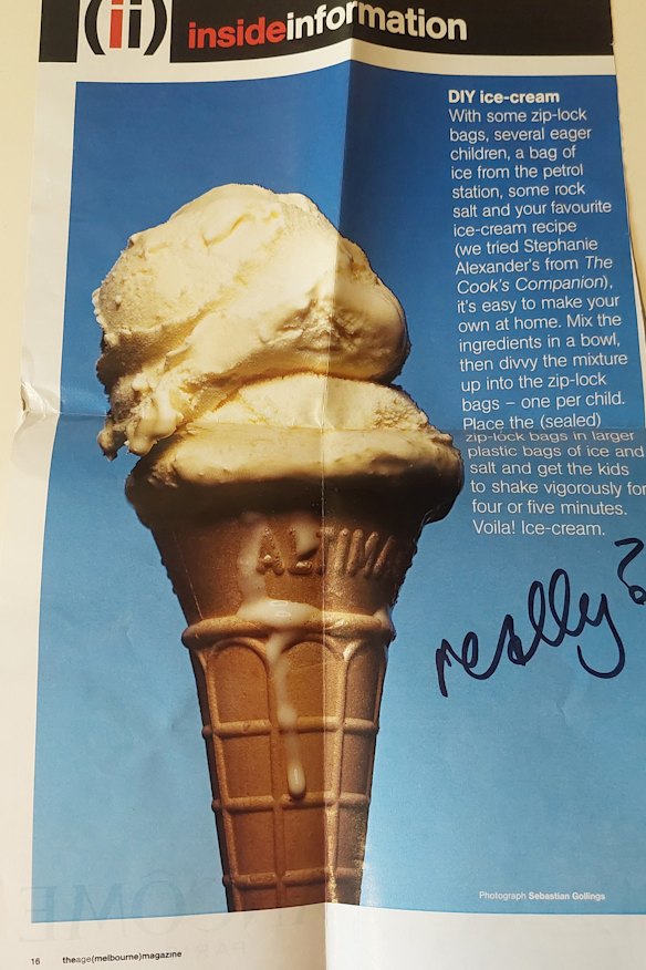 Vivienne Halat is still sceptical that a child would shake a bag vigorously for five minutes for an  ice-cream-like dessert. 