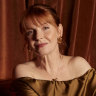 Jacqueline McKenzie wears Bianca Spender dress. Dinosaur Designs jewellery.