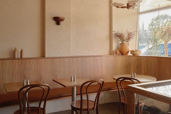 A pendant light in the front window of Lucci comes from the home of the siblings’ grandparents.