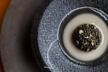 Yiaga’s coconut tofu, macadamia oil and N25 caviar.