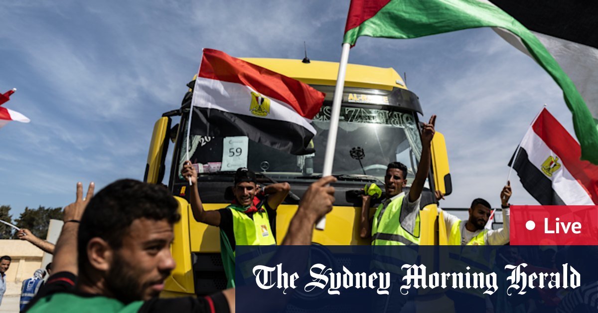 Hamas Israel: Aid trucks enter Gaza after Egypt opens Rafah crossing - Vimarsana News
