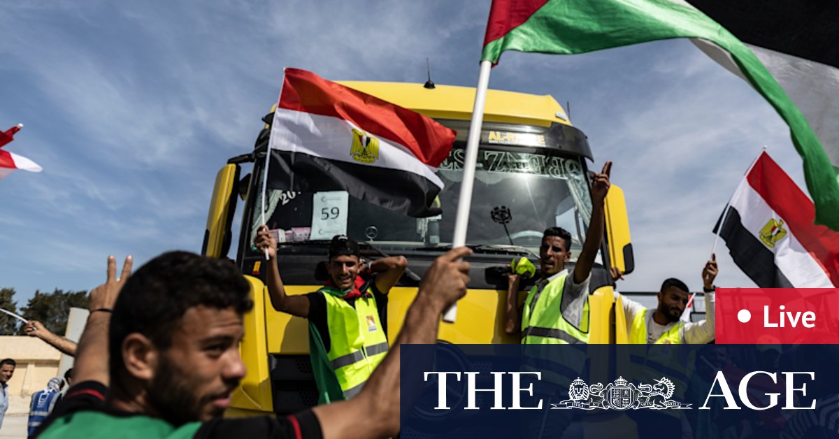 Hamas Israel: Aid trucks enter Gaza after Egypt opens Rafah crossing - Vimarsana News