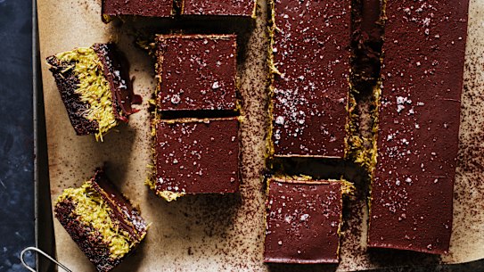 Helen Goh’s Dubai chocolate brownies.