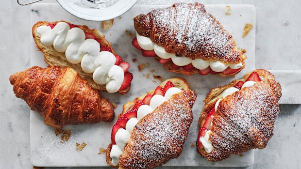 Strawberry and cream croissants.