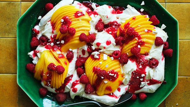 Raspberry and mango eton mess.