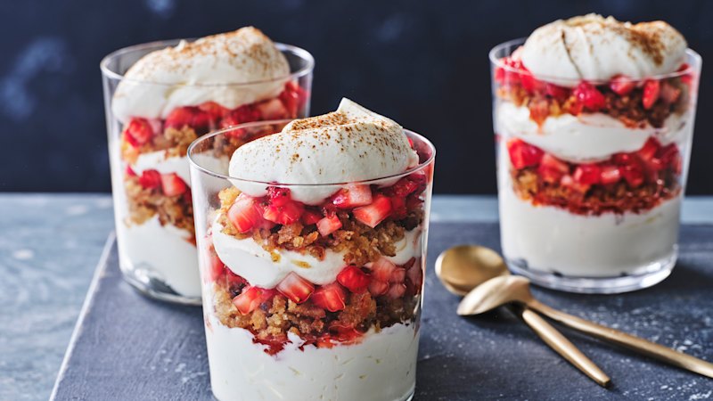 Adam Liaw’s strawberry and sourdough trifle