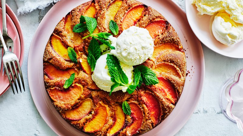 Adam Liaw’s summer peach cake