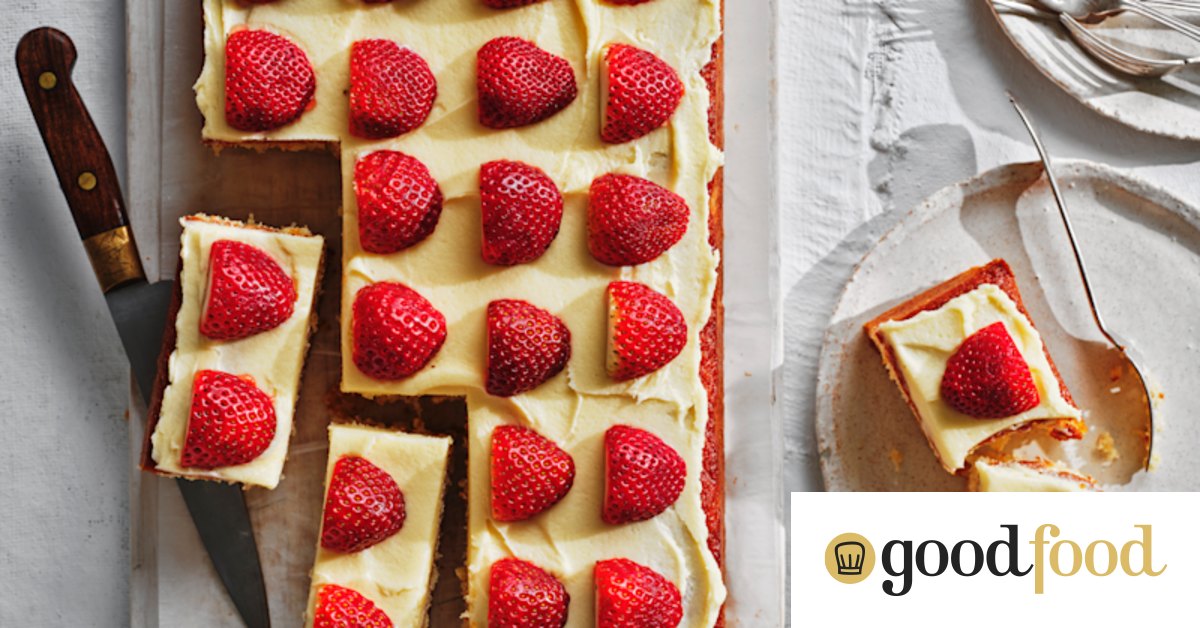Adam Liaw’s strawberry slab cake