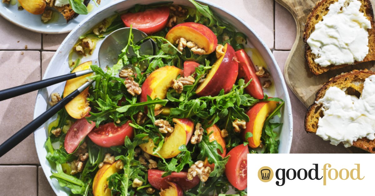 Adam Liaw’s peach and goat’s cheese salad