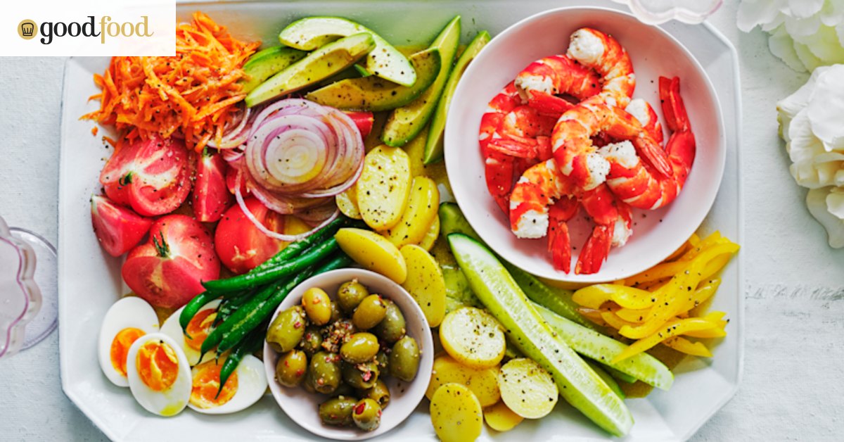 Adam Liaw’s prawn and avocado nicoise salad