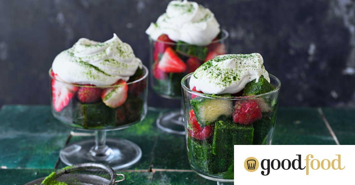 Adam Liaw’s berry matcha trifle