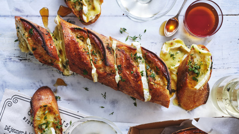 Adam Liaw’s garlic and brie baguette