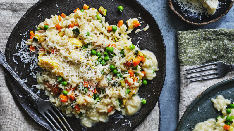 Adam Liaw’s chicken and egg risotto