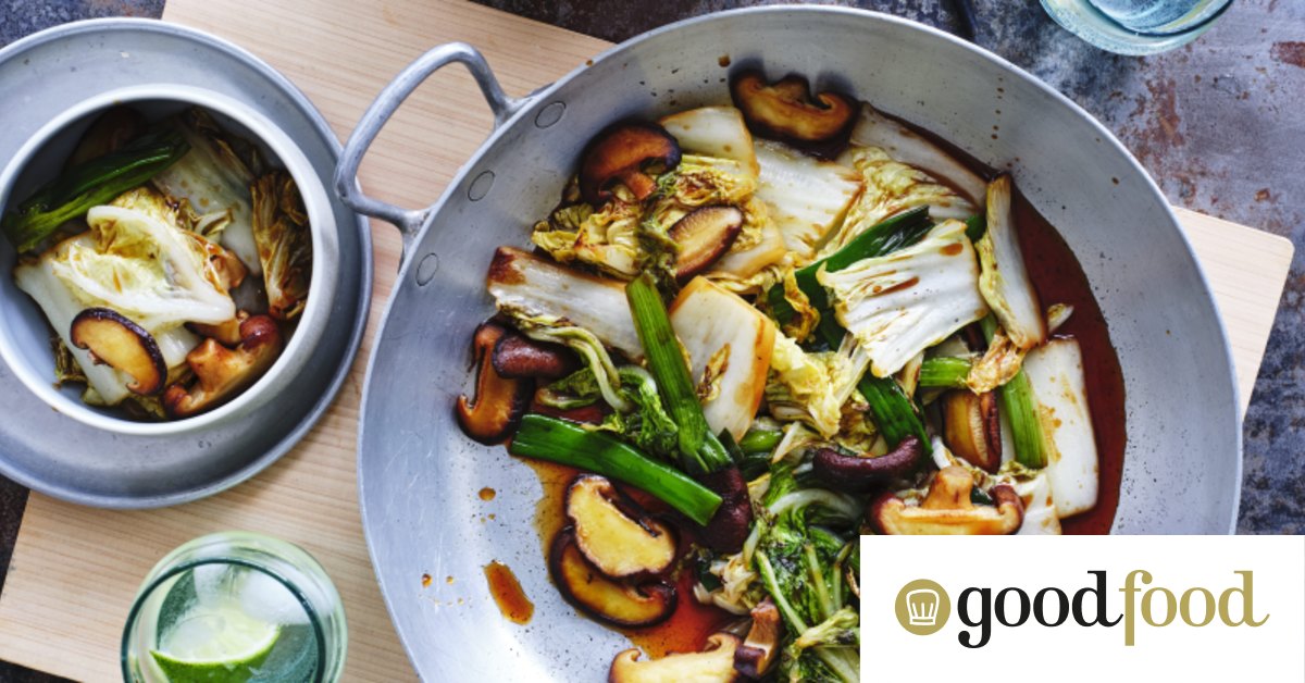 Adam Liaw’s stir-fried wombok and shiitake mushrooms