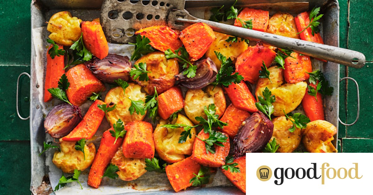 Adam Liaw’s potato and root vegetable tray bake