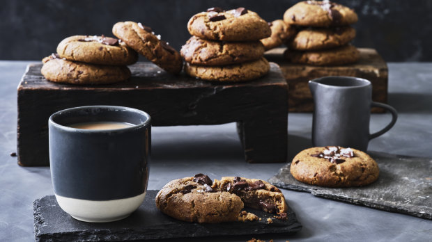 Chocolate, rye and espresso cookies