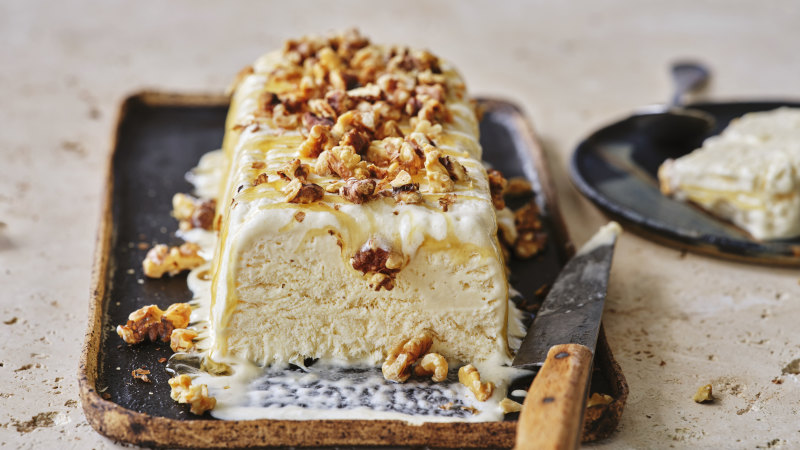 Adam Liaw’s honey and walnut semifreddo