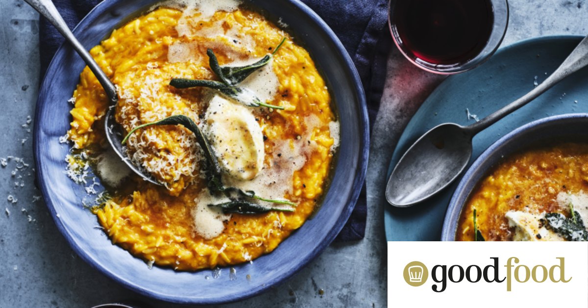 Roast pumpkin orzo or risoni with brown butter and sage
