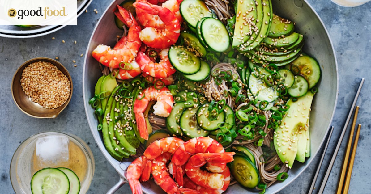 Soba noodles with prawns