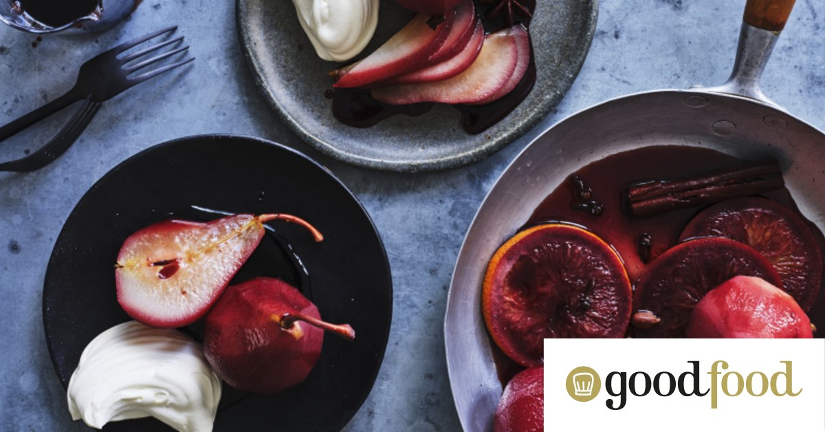 Adam Liaw’s mulled wine pears