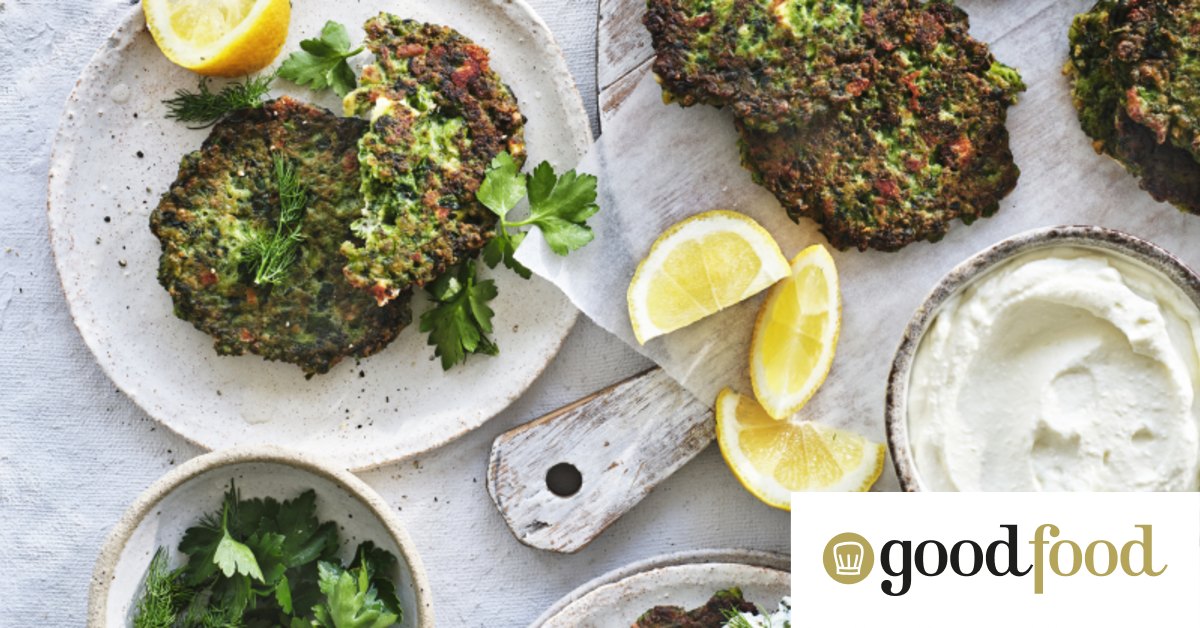 Green pea and spinach fritters