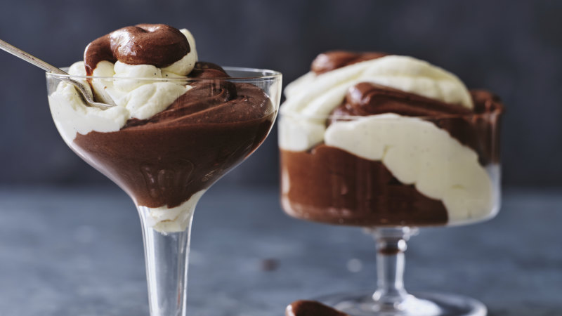 Adam Liaw’s chocolate and vanilla mousse