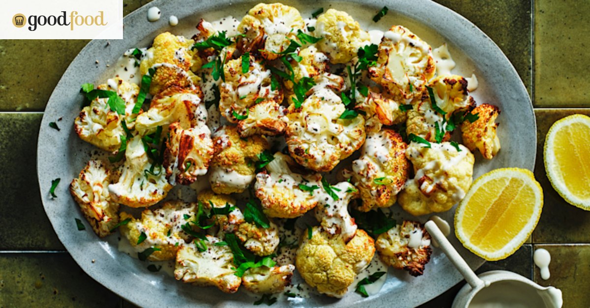 Air-fryer cauliflower with tahini sauce