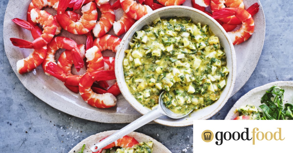 Adam Liaw’s prawns with sauce gribiche
