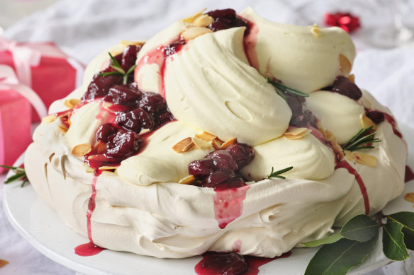 Helen Goh’s cherry pavlova.