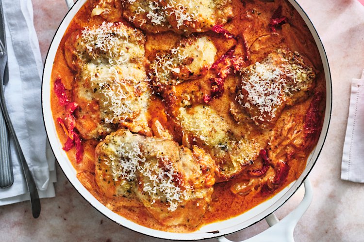 Adam Liaw’s version of the viral internet sensation Marry me chicken.