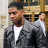 Rapper Kid Cudi leaves court after testifying at the trial of Sean “Diddy” Combs in New York on Thursday.