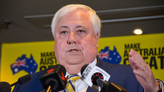 Follow the money: Clive Palmer has spent tens of millions on his party's Senate tilt.