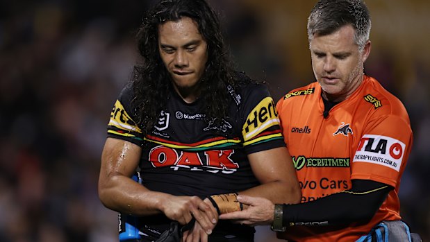 Jarome Luai dislocated his shoulder just before the finals kicked off in 2023.