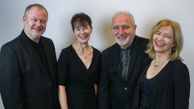 The Brodsky Quartet, L-R:  Ian Belton, Gina McCormack, Paul Cassidy and Jacqueline Thomas.