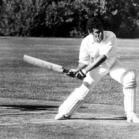 Handy with a bat ... Mr Hughes, shows his style in a Parliamentarians vs Press Gallery match later in the year.