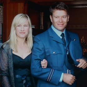 Kellie Merritt and Flight Lieutenant Paul Pardoel.