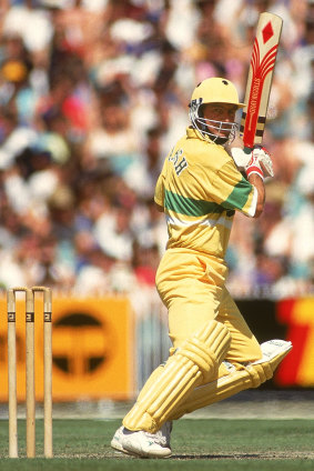 Geoff Marsh in acton at the MCG in 1992.