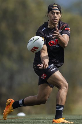 Panthers star Jarome Luai at training as he looks to make a miracle comeback in Friday’s preliminary final.