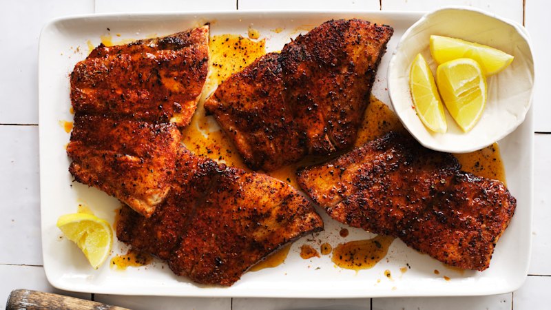 Adam Liaw’s blackened barramundi