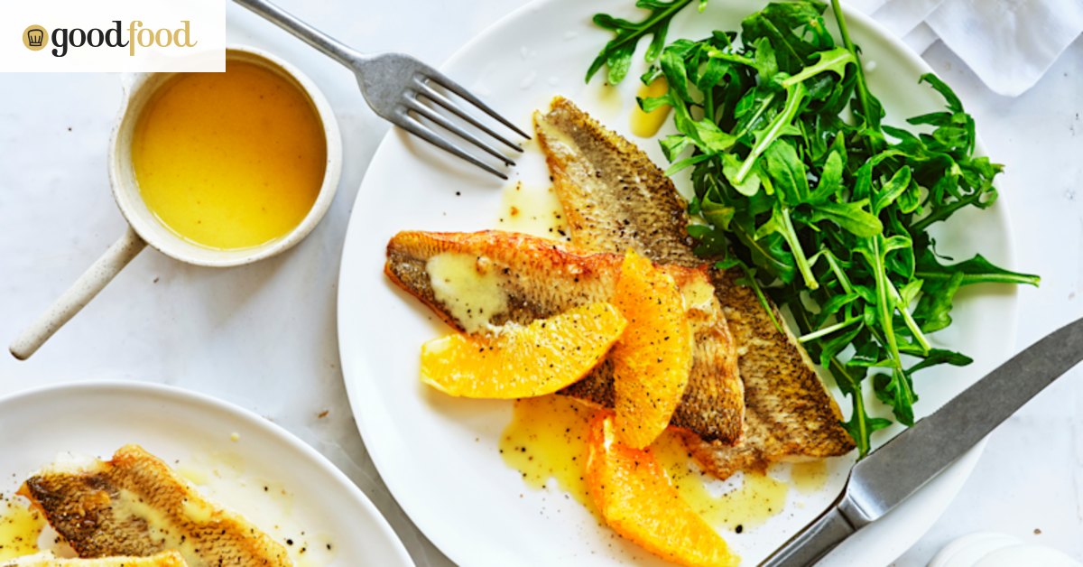Adam Liaw's pan-fried whiting with orange butter sauce