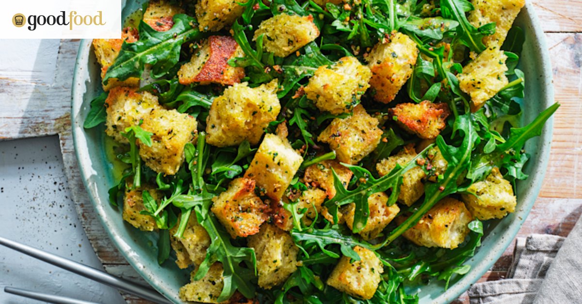 Adam Liaw’s rocket salad with garlic croutons