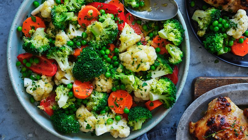 Adam Liaw’s garlic buttered vegetables