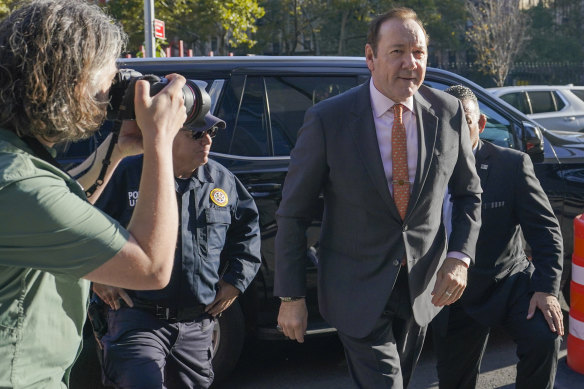 Kevin Spacey arrives at court last week for his civil trial in New York.