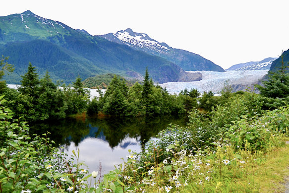 Mendenhall Glacier near Skagway Alaska.