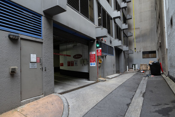 The entrance to the Wilson Parking on Merlin Alley which is ranked the most disliked place in Melbourne.