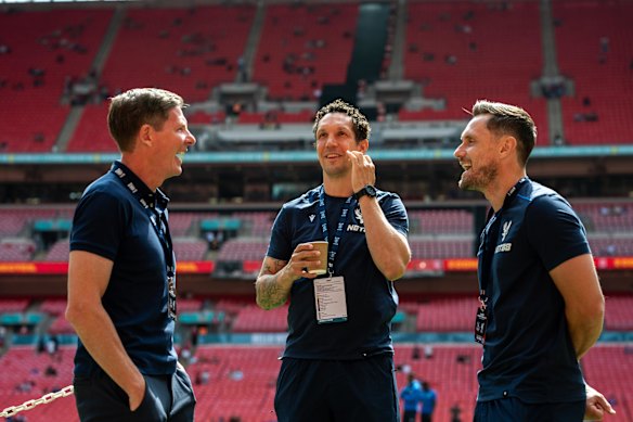 Oliver Glasner (left), Paddy McCarthy (Center) and James Holland.