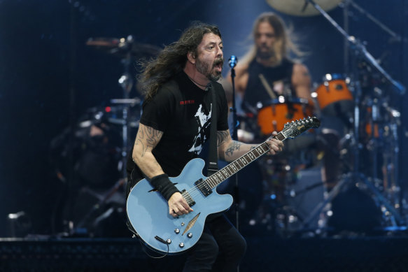 The Foo Fighters perform at GMHBA Stadium in Geelong.